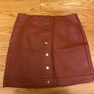 Topshop Faux Leather Skirt